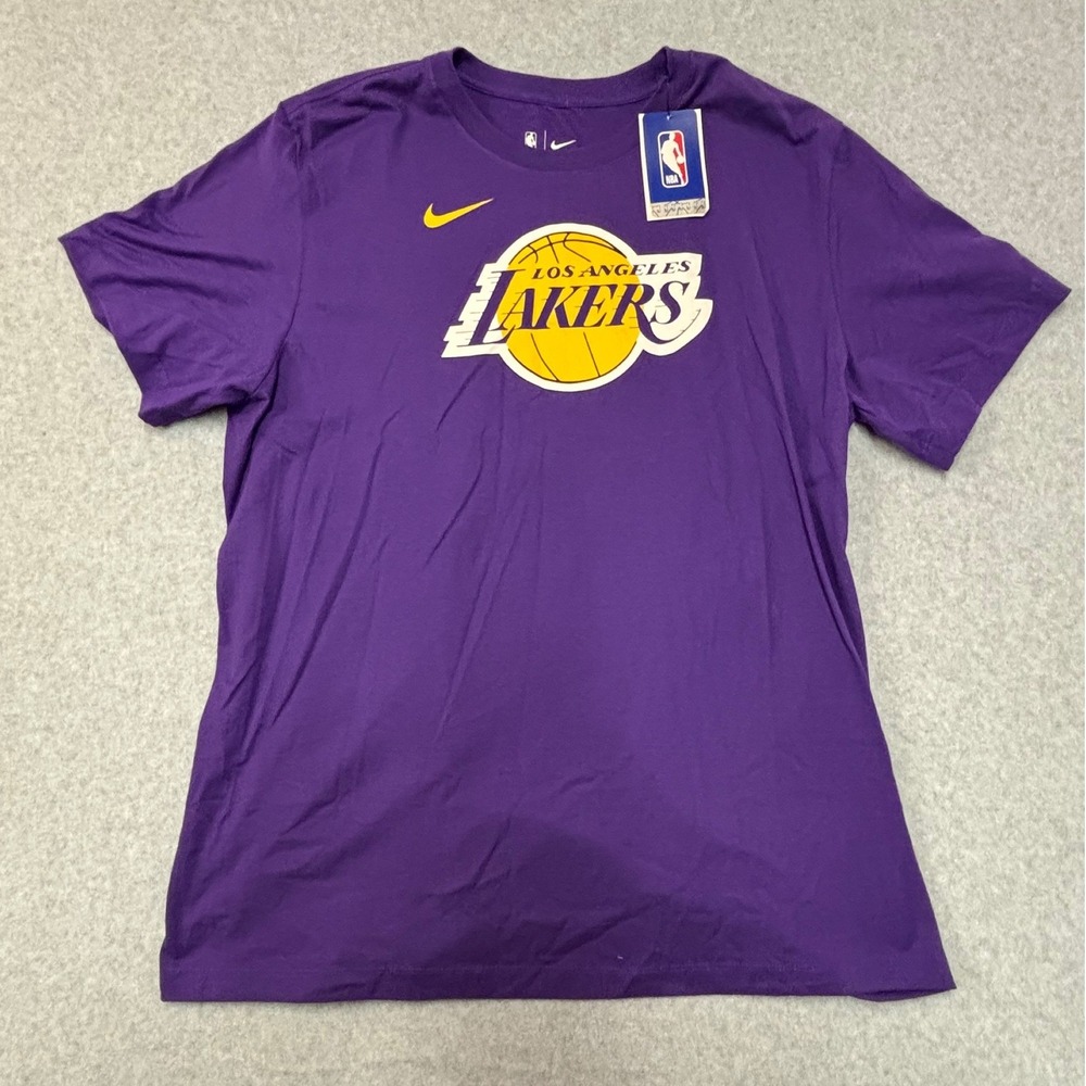 Nike Los Angeles Lakers NBA T-Shirt Mens XL Purple Short Sleeve Logo Tee New